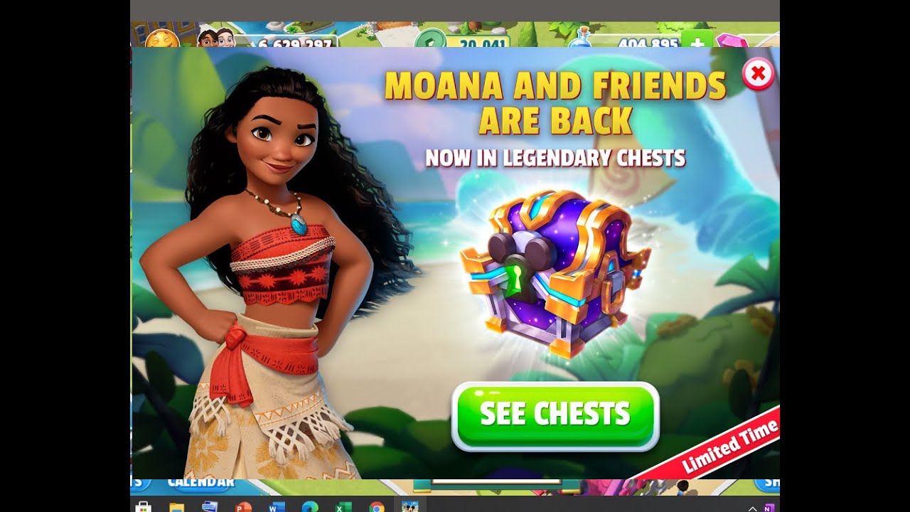 What's the best time to open or buy legendary chests? Opening Moana chests; Disney Magic Kingdoms