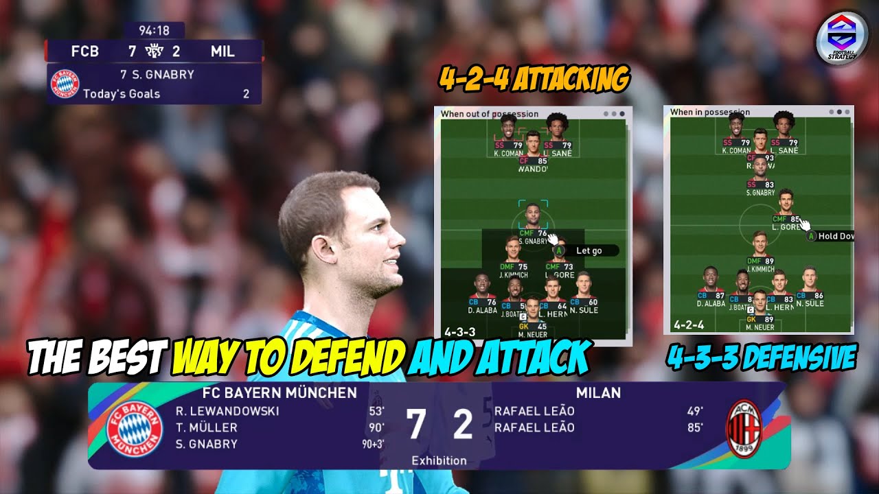 The best combination of 4-2-4 Attacking and 4-3-3 Defensive formations | PES 2021