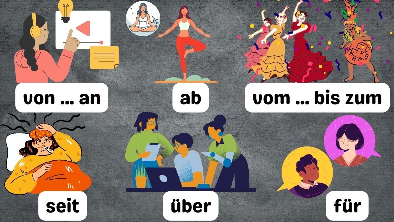Temporale Präpositionen  A2 Teil 2 |  ab, seit, von ... an, vom ... bis zum, für und über | Übungen