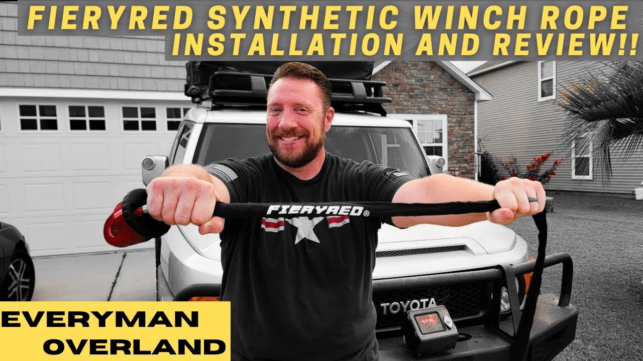 Review and install of FIERYRED brand synthetic winch rope