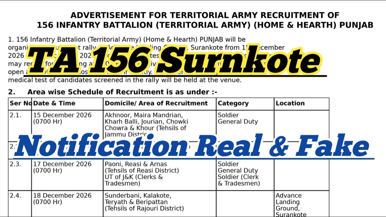 TA Army 156 Surnkote Notification Real & Fake 😲