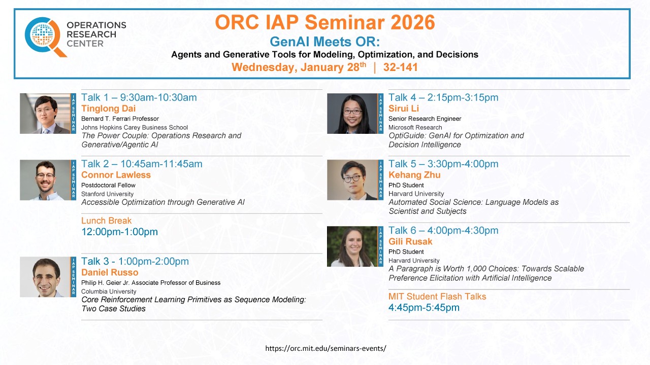 ORC IAP Seminar 2026 MIT Student Flash Talks