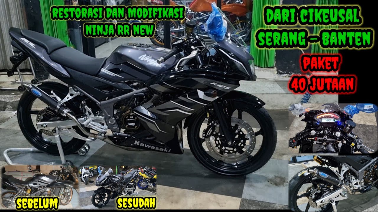 Finish Restorasi Dan Modifikasi Ninja RR New Abu Abu Dari Cikeusal - Banten Paket 40 jutaan