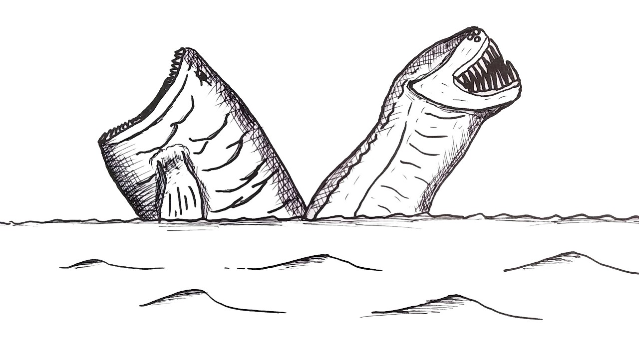 We draw El Gran Maja and Bloop jumping out of the water.