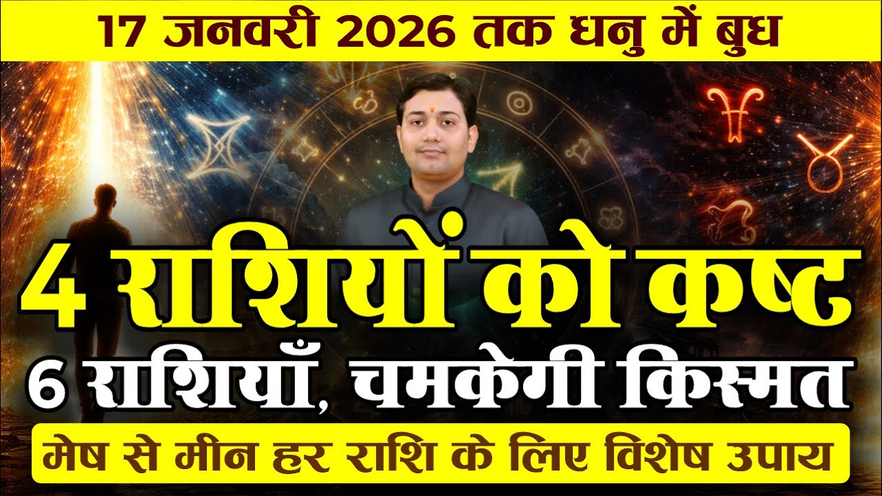 बुध धनु गोचर 2025–26 |चतुर्ग्रही योग | गुरु - शनि की दृष्टि | नौकरी/बिज़नेस/विदेश/एडमिशन |मेष से मीन