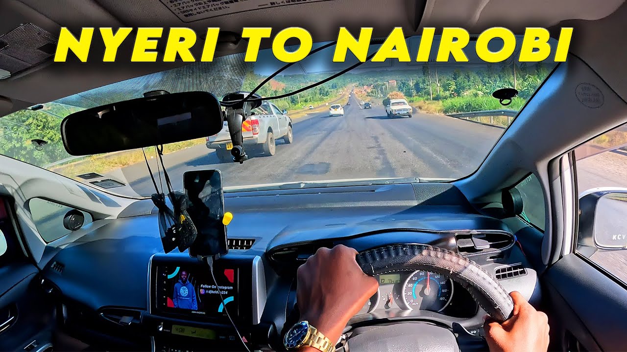 POV Scenic Drive From Nyeri Town To Nairobi - Toyota Wish, Go pro
