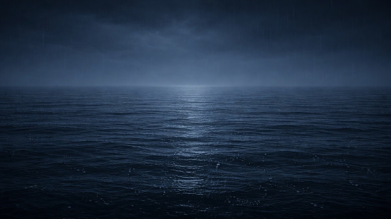 Rainy Ocean Night 🌧️🌊 Calm Waves & Rain Sounds for Deep Sleep | No Music
