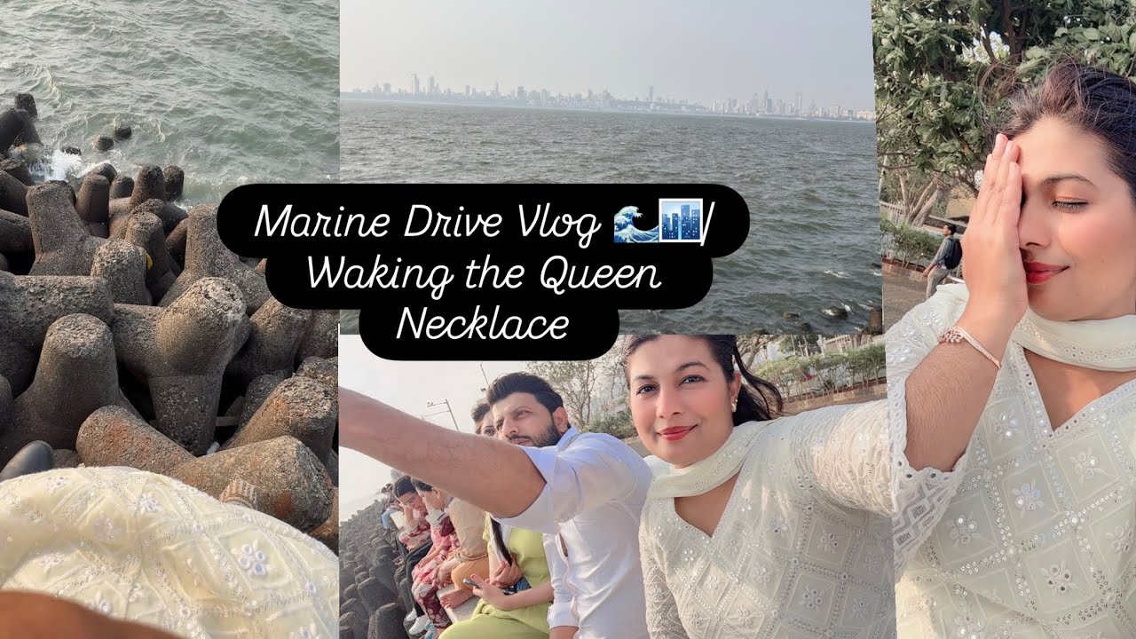 MARINE DRIVE VLOG 🌊🏙️ | Walking the Queen’s Necklace 🌅 