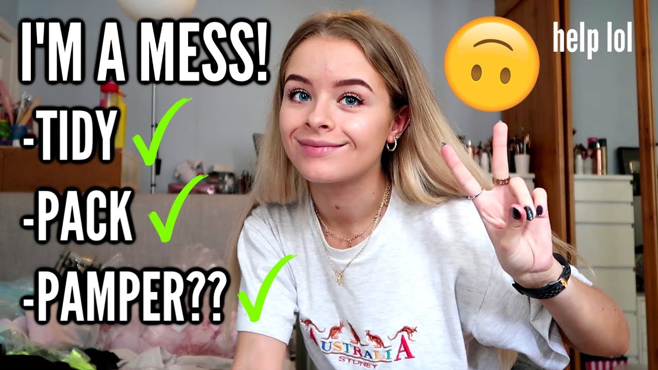 ORGANISE WITH ME! (me being a mess for 23 minutes) Tidy, Pack, Travel Makeup, Hair, etc