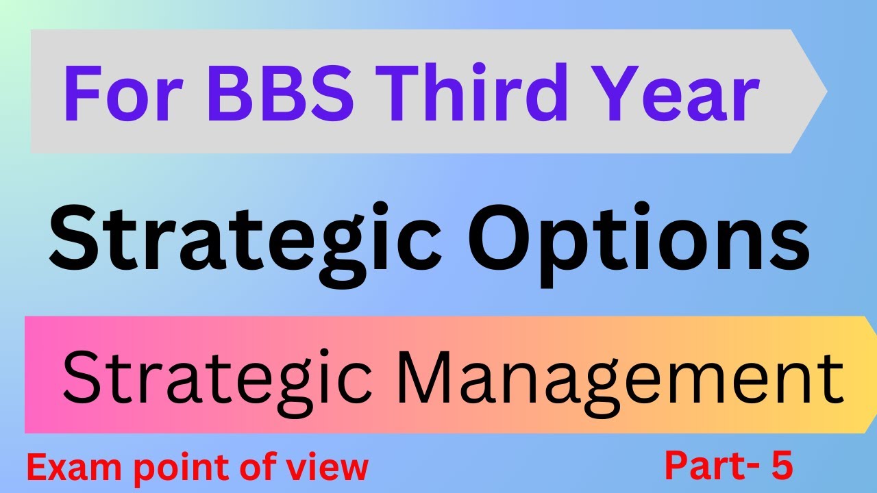 #Strategic Options II Strategic analysis and management II