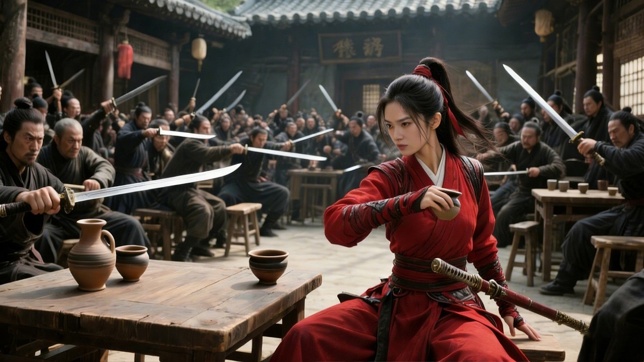 百名殺手酒館刺殺少女，殊不知她武功高強，一人橫掃全場！#武侠 #功夫 #kungfu #kungfumaster