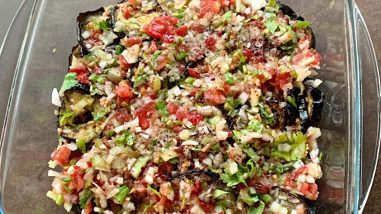 Aubergines grillées en salade