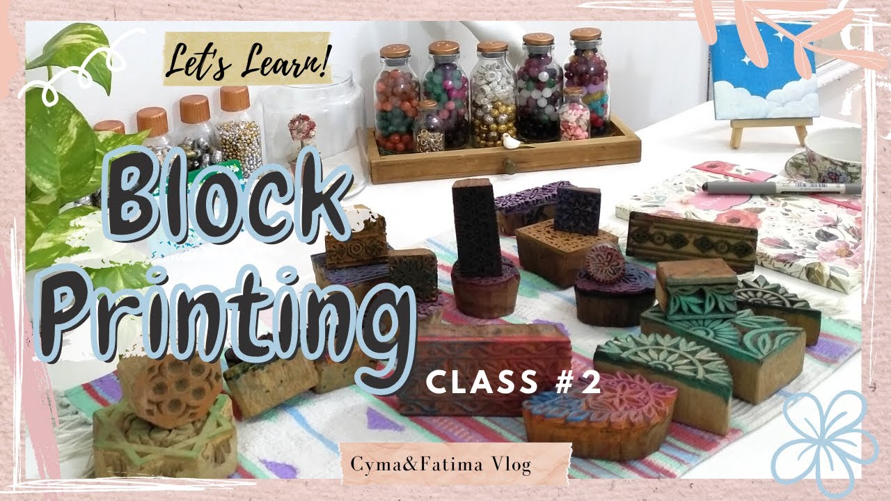 🇵🇰Block Printing Class 2 |Double Color Printing|Cyma&Fatima Vlog #blockprinting #blockprintingathome