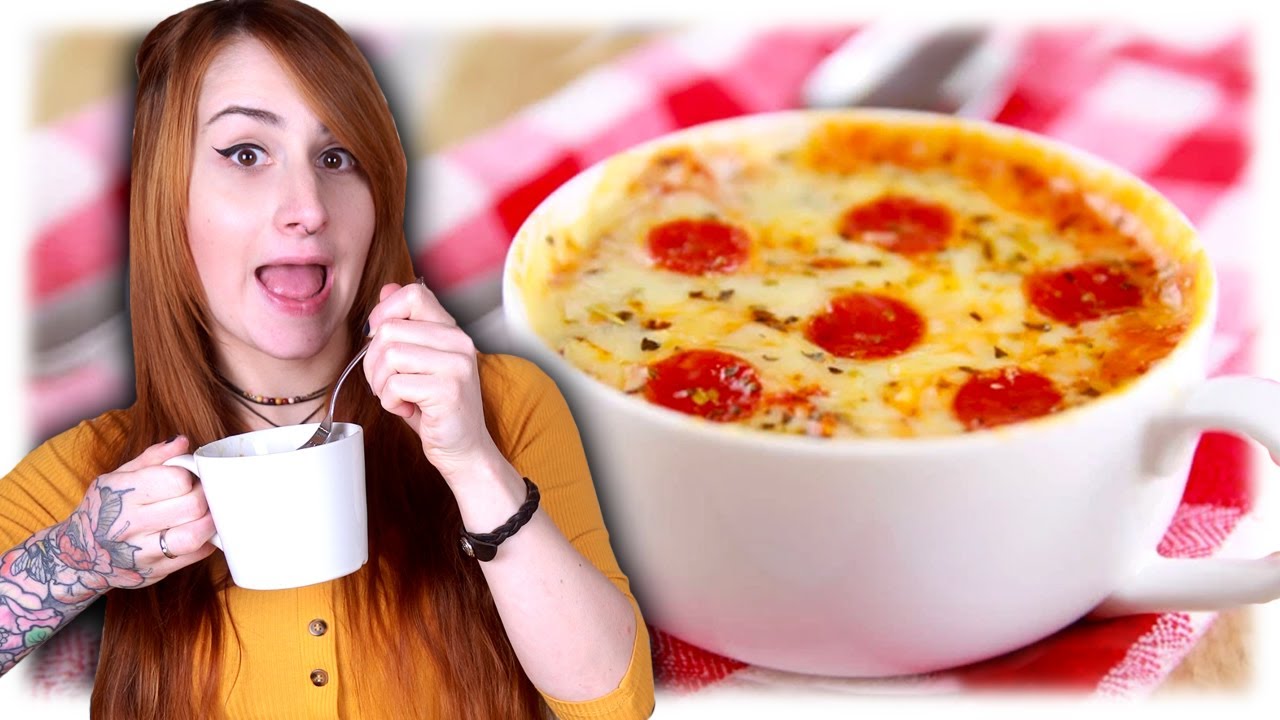 Tassenpizza aus der Mikrowelle 🍕Nur 5 Zutaten + 1 Minute Mikrowelle