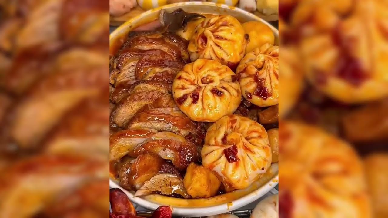 MUKBANG ASMR |🥘Making maocai with Delicious roast duck and hot pot stuffing buns!