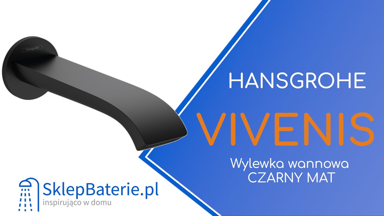 Vivenis Wylewka wannowa ścienna Czarny mat HANSGROHE 75410670 - SklepBaterie.pl