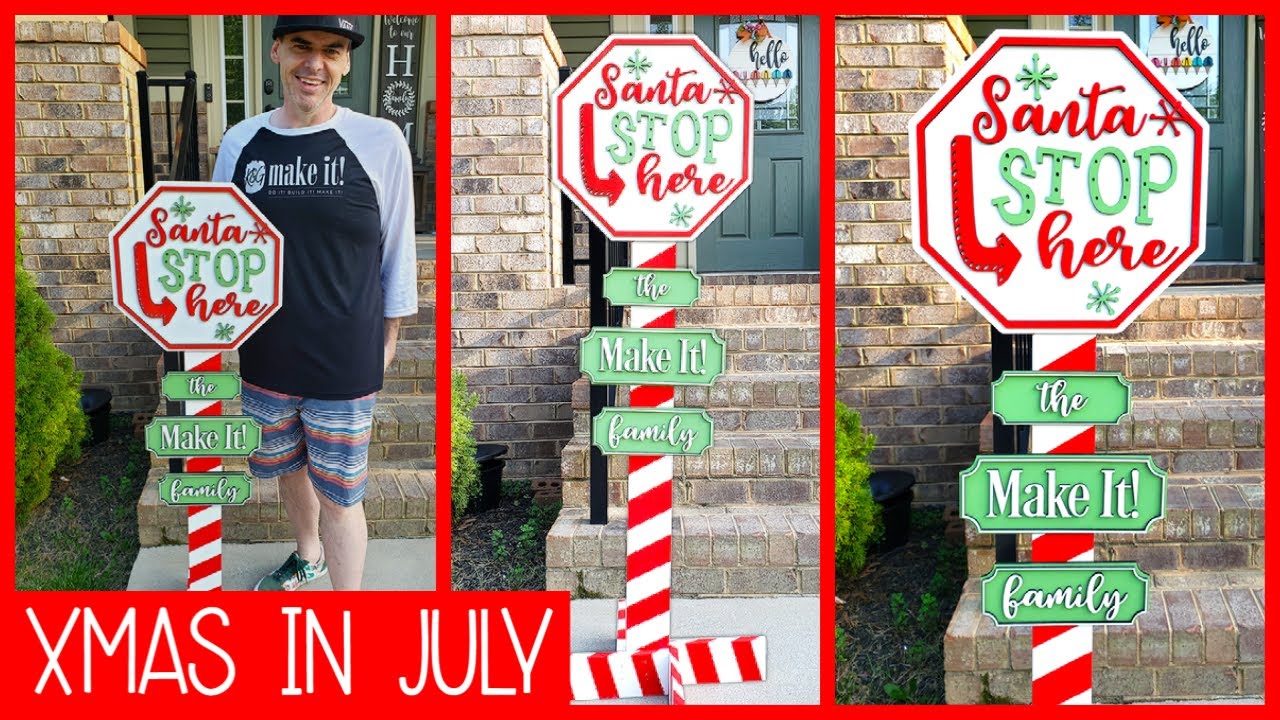 Christmas In July Front Porch Sign Post