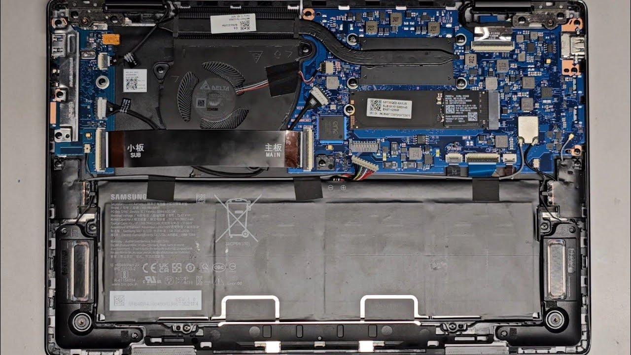 Samsung Galaxy Book2 NP730QED Disassembly SSD Upgrade Battery Replacement ZIF Connector Repair