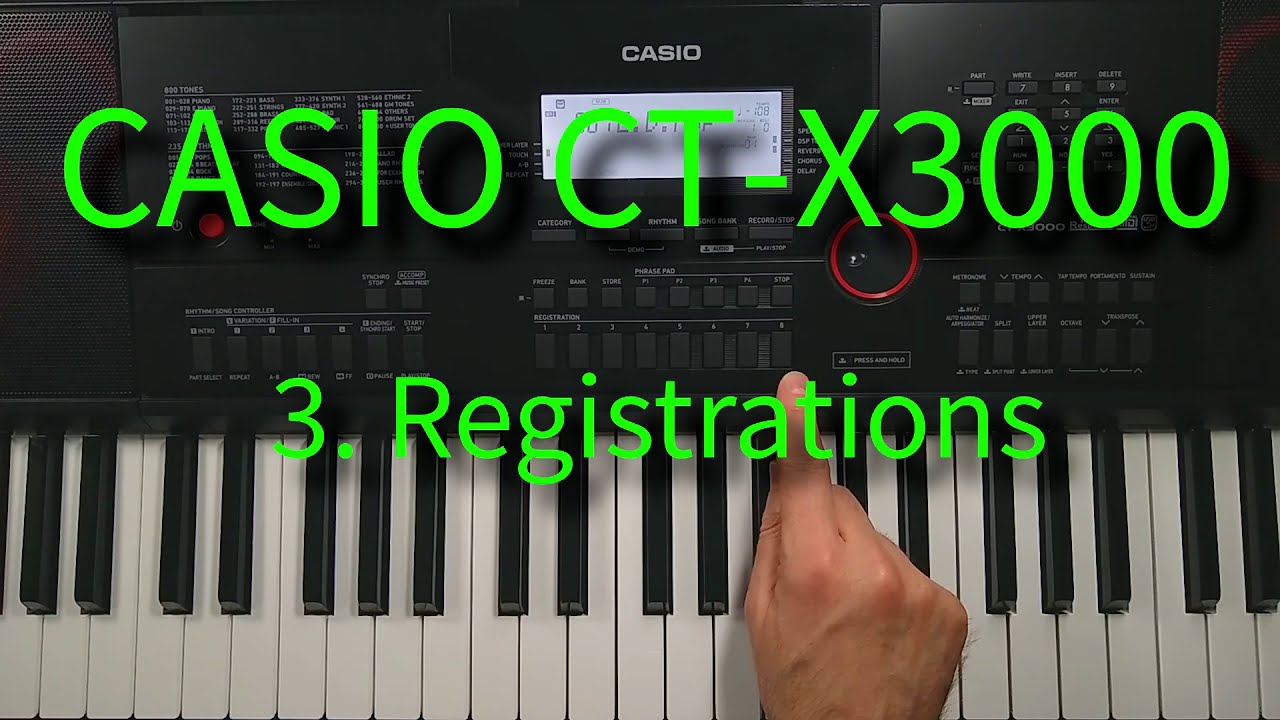 Casio CT-X3000 3. Регистрация - сохранение настроек