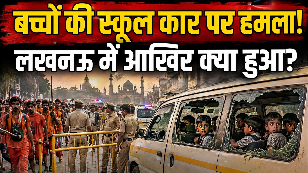 लखनऊ में बच्चों की स्कूल कार पर हमला! आखिर क्यों भड़के कांवड़िए? | पूरा सच | UP News Today