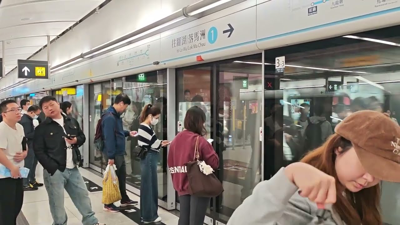 【香港鐵路】港鐵東鐵綫R-Train型電客車D106-D108擔當金鐘-羅湖經馬場交路，紅磡站進站