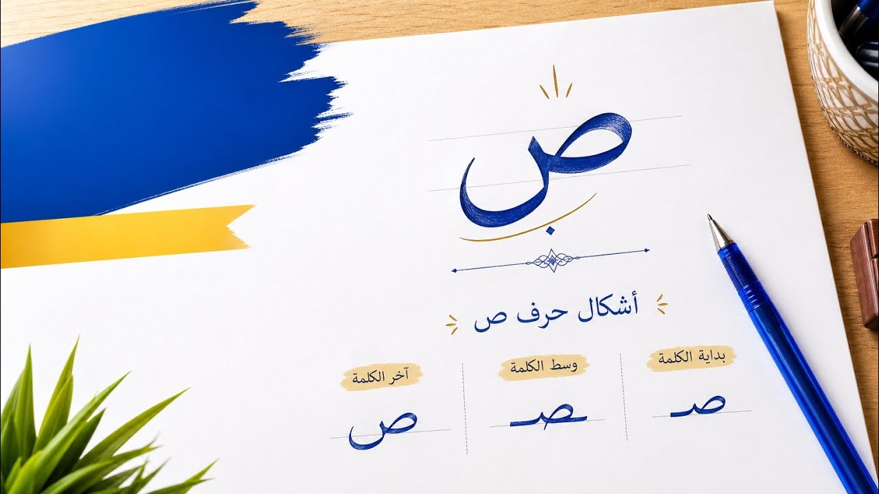اجمل طريقه لتحسين الخط بالقلم العادى شرح الصاد مع باقى الحروف