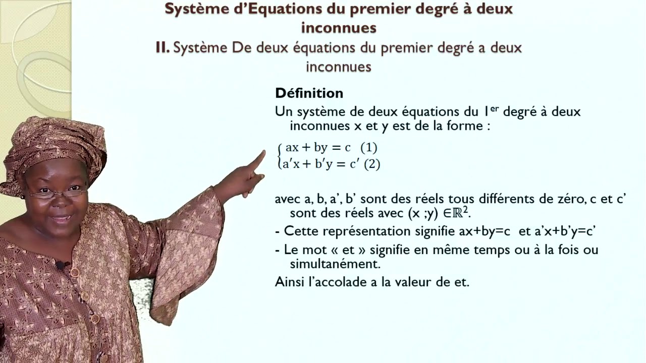 9èA Maths Systèmes d Équations du premier degré