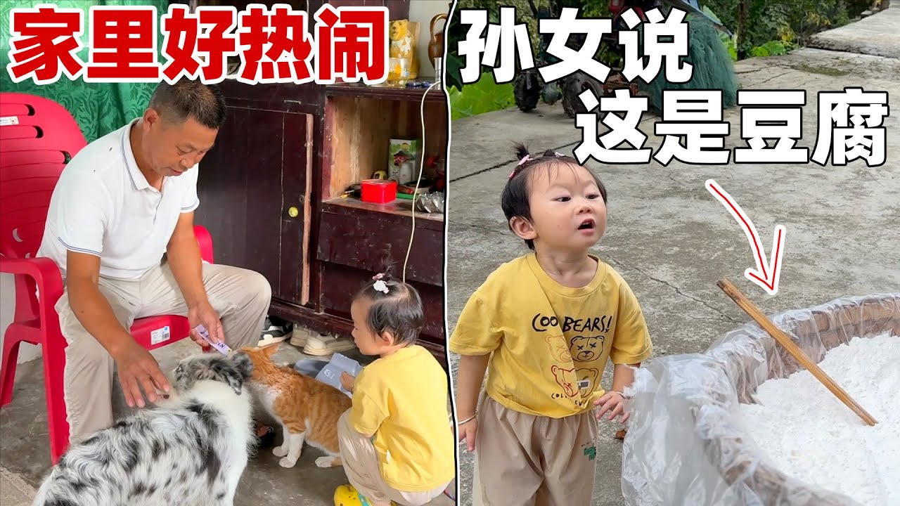 古灵精怪的外孙女，看见什么都很好奇，心里想和她亲近，没带过小孩子的我又不知道怎么表达