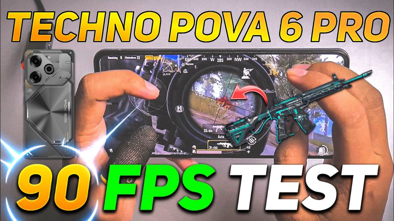 TECHNO POVA 6 PRO BGMI 90 FPS TEST | TECHNO POVA 6 PRO PUBG TEST 90 FPS | DM 6080 PROCESSOR 🥵
