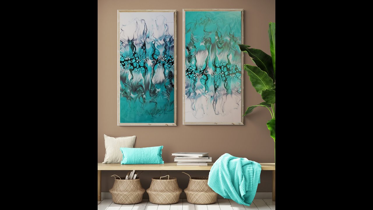 468) Collaboration of Three! Pieces of Tara Artistry, DJFluidArtz, Harmony House Art Acrylic Pouring