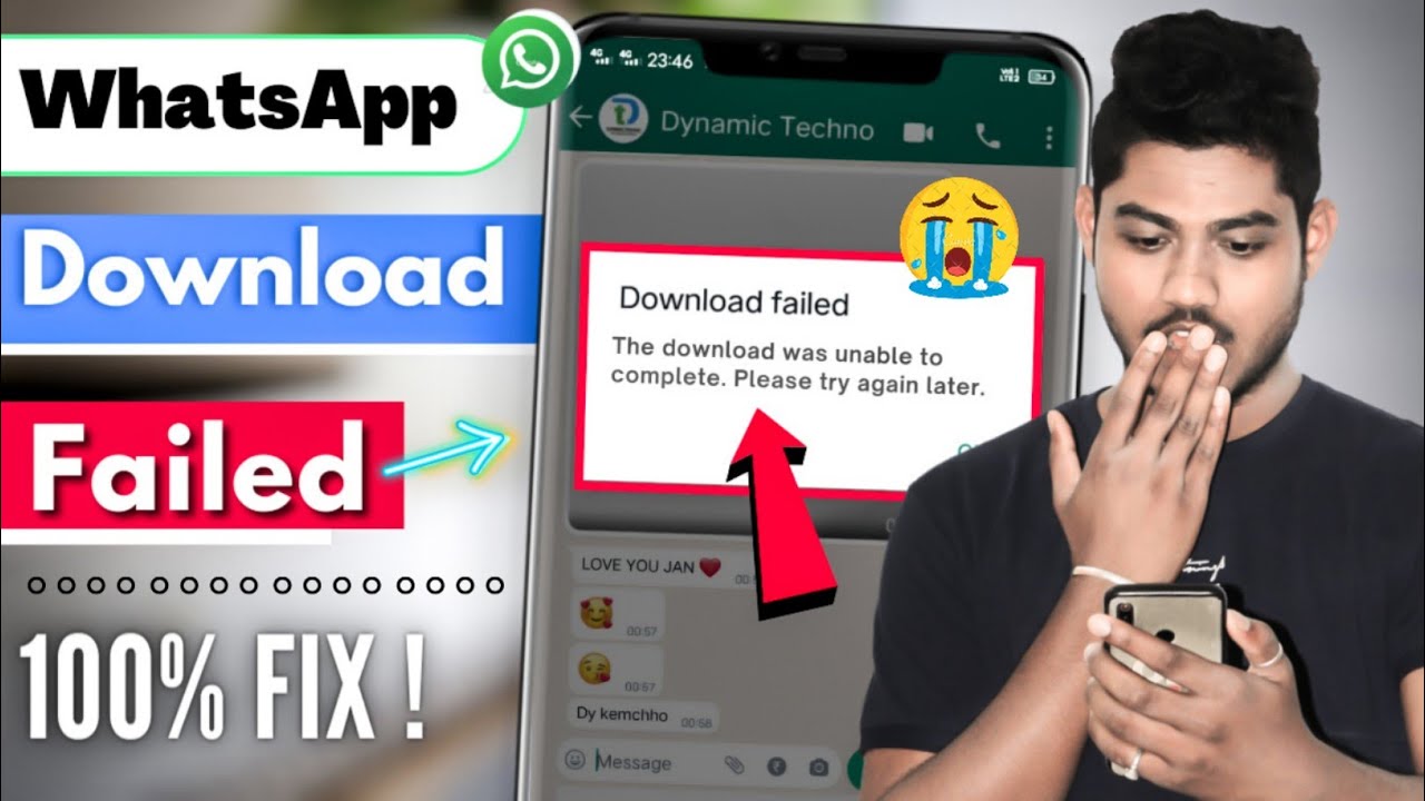 Solved The DOWNLOAD Was Unable to Complete Please Try Again Later 2024 || WHATSAPP Download Failed