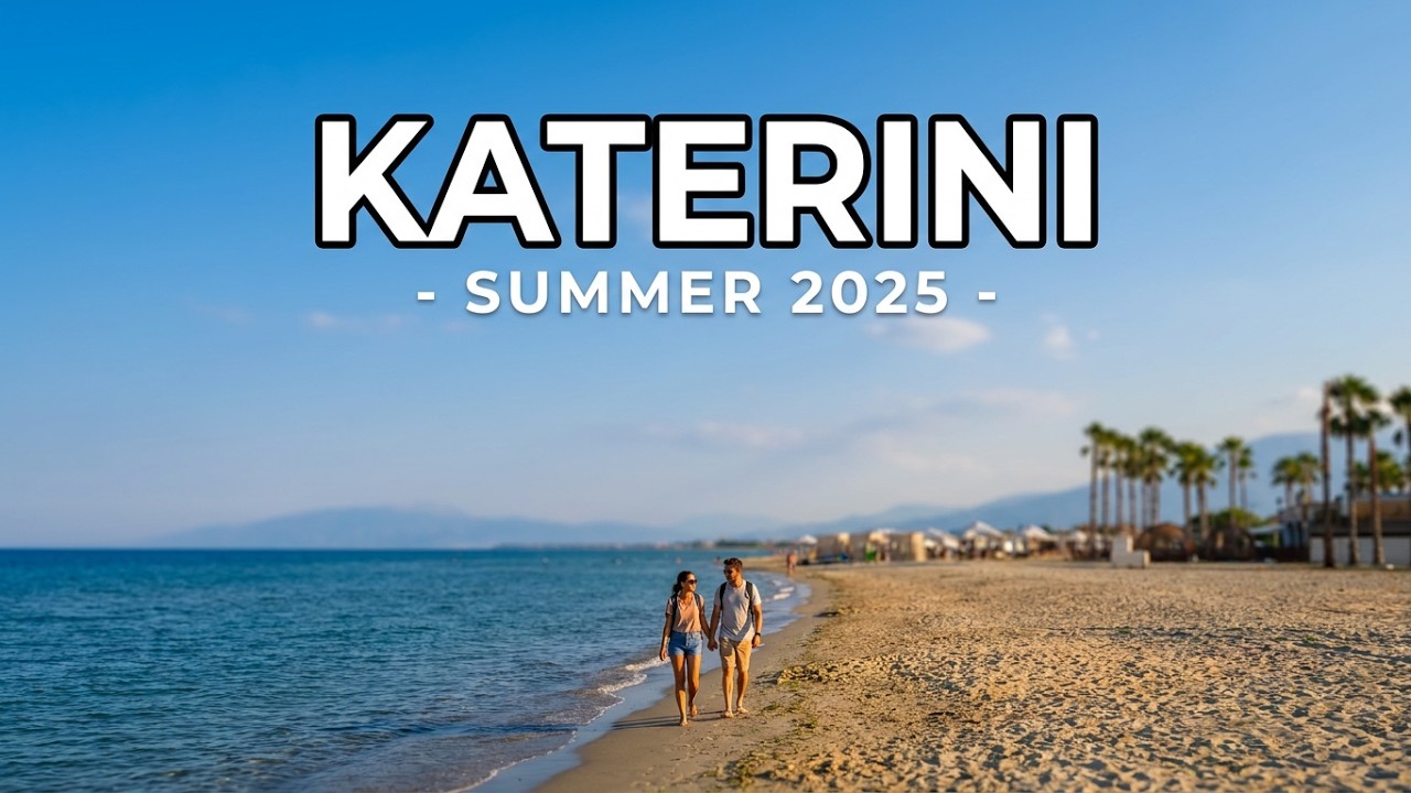 Paralia Katerini Walking North to South extended August 2 2025 Greece 4KFilmVision