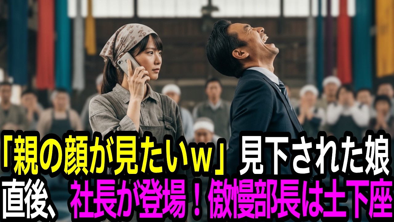 「親の顔が見てみたいわｗ」公開の場で新人を見下す上司。「お父さん、呼ばれてるよ」→上司「え？」【スカッと】【シニア】