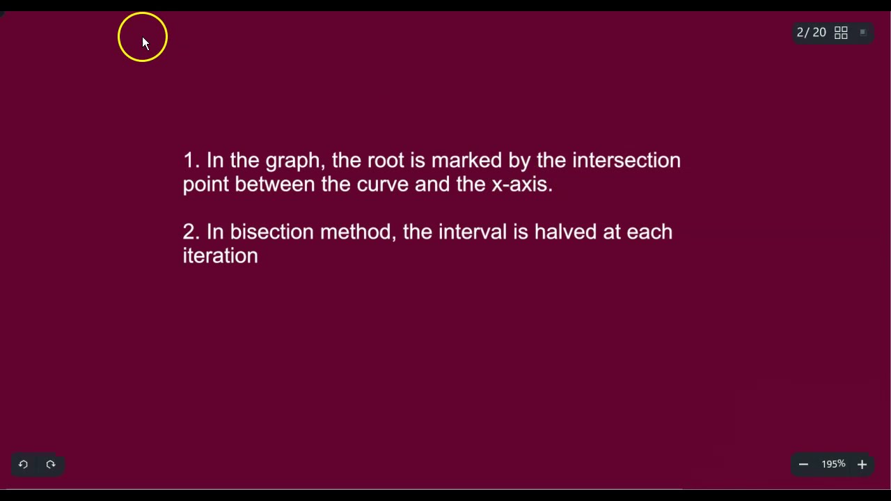 The graphical explanation of Bisection method