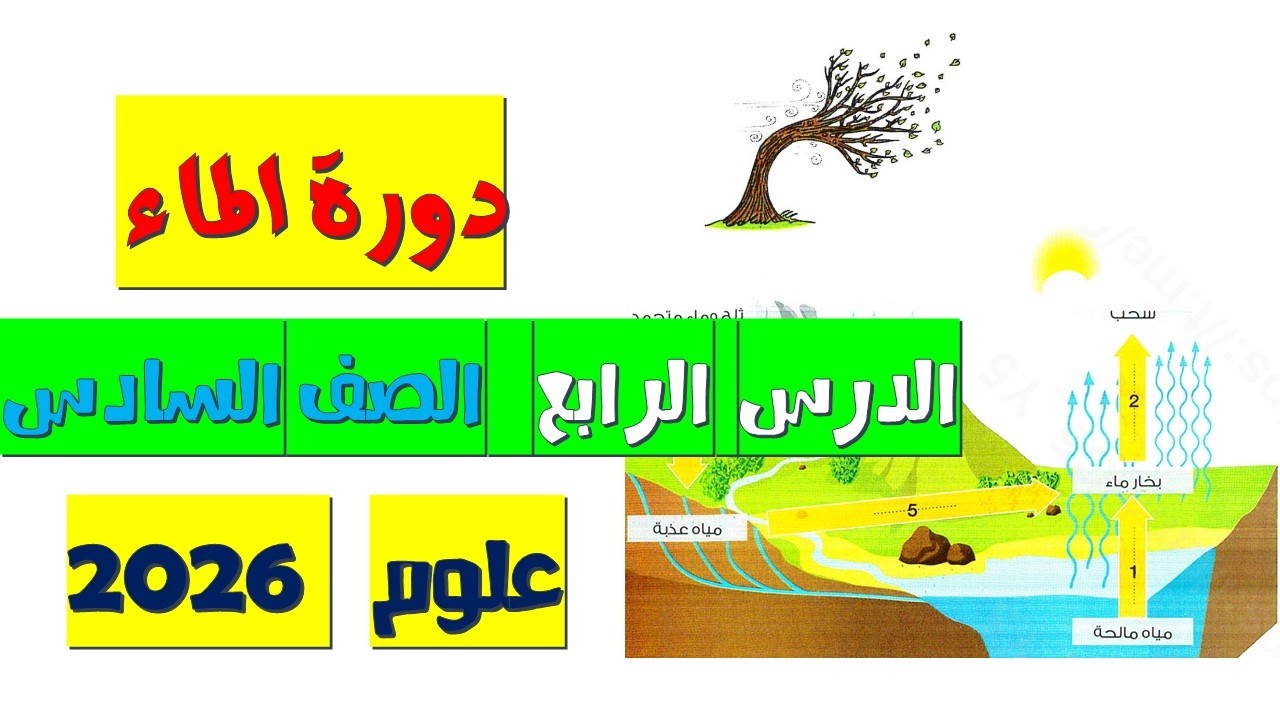 شرح درس دورة الماء | الدرس الرابع علوم | الصف السادس الابتدائي الترم الثاني 2026