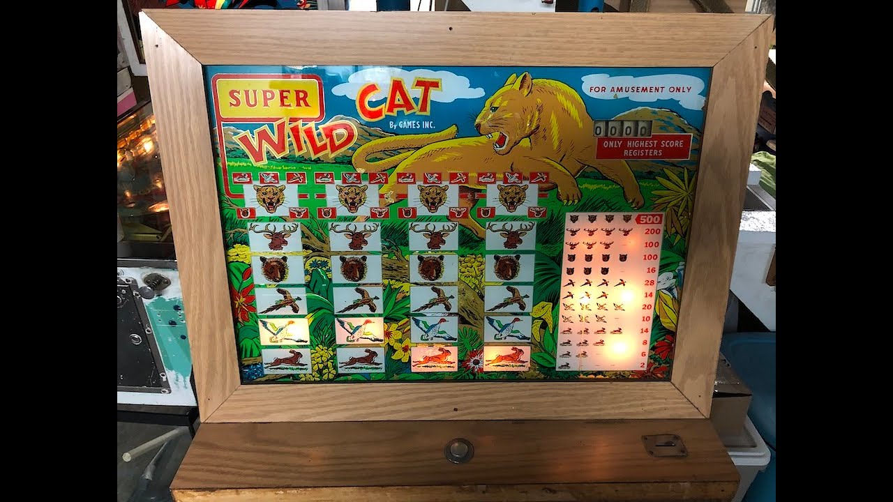Super Wild Cat upright flasher slot machine by GAMES INC.