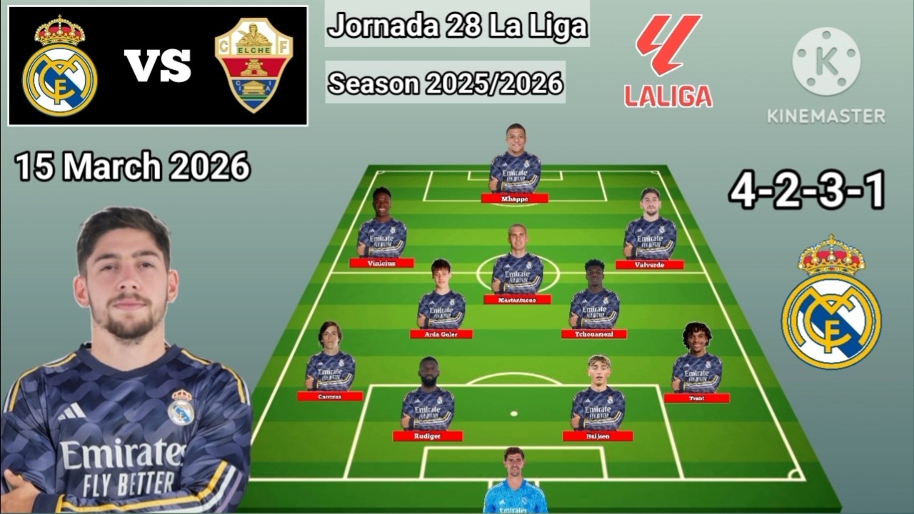 Real Madrid vs Elche ~ Potential Line Up Real Madrid Jornada 28 La Liga Season 2025/2026