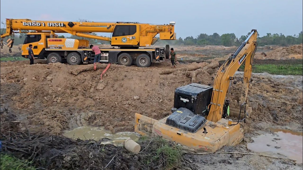 เครน50ตันจะยกSY140ได้หรือไม่ มาลุ้นกันครับ