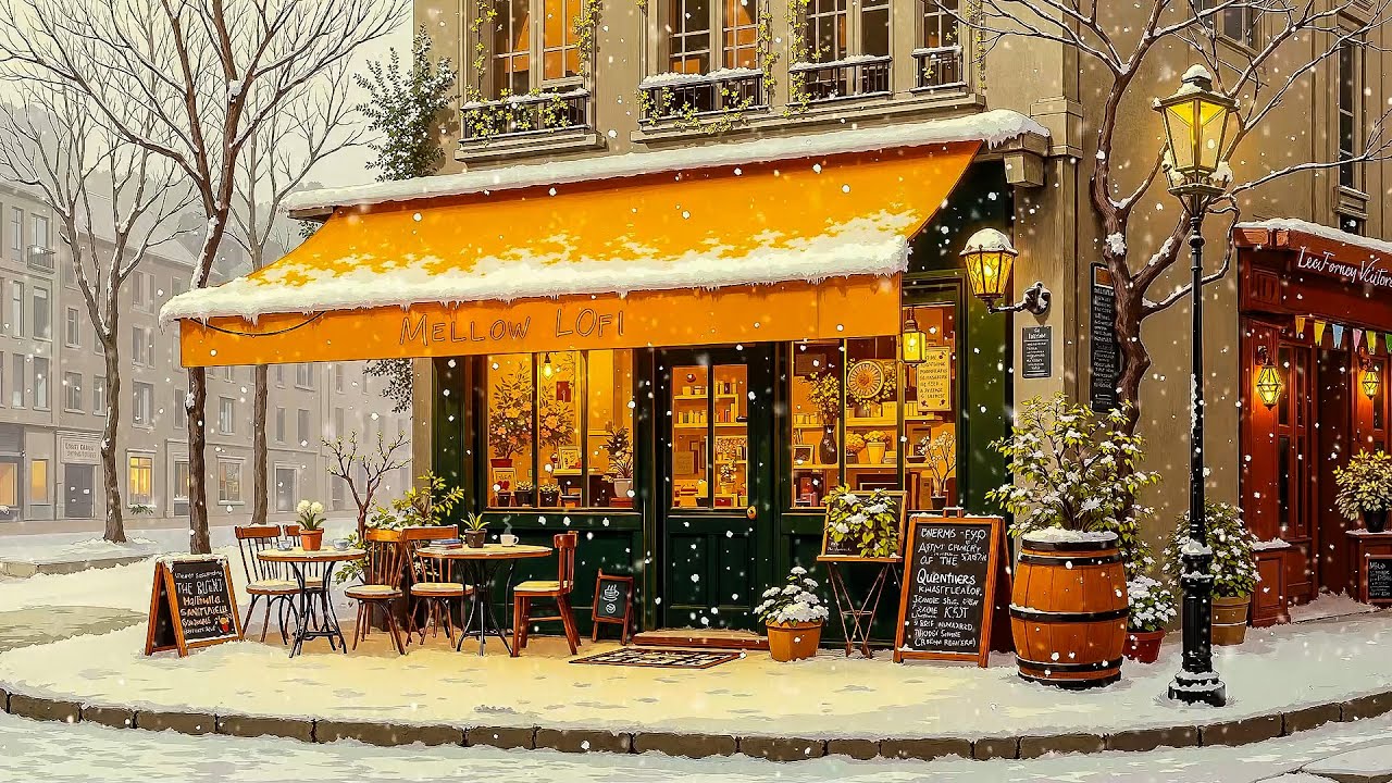 Dreamy Winter Lofi ❄️ Vintage Street Corner with Cozy Lofi Beats for Work, Reading & Focus