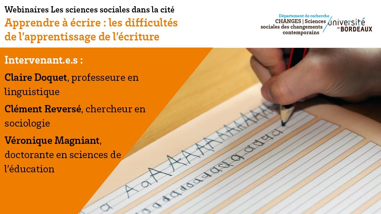 Apprendre l'écriture, les difficultés de l'apprentissage de l'écriture