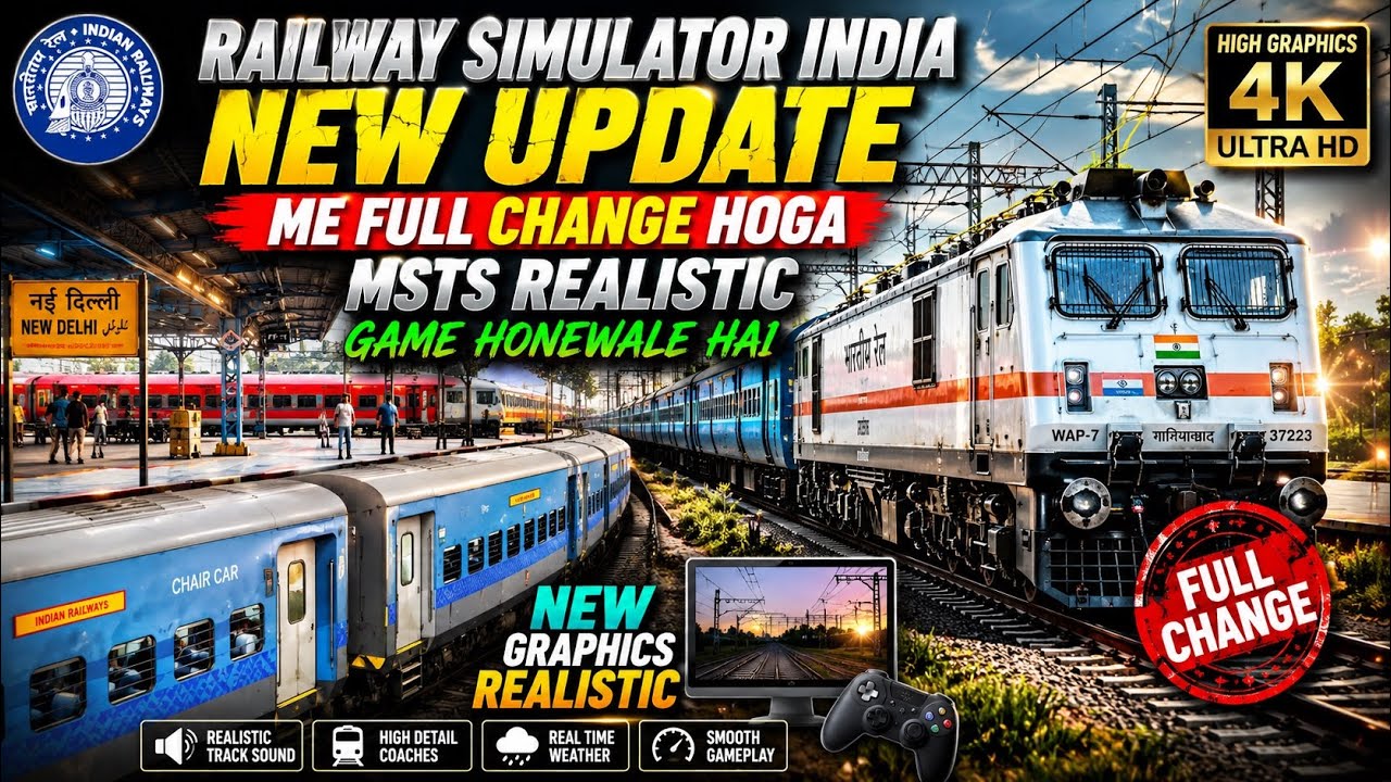 Railway Simulator India | В новом обновлении всё изменится🔥Реалистичная игра MSTS😱