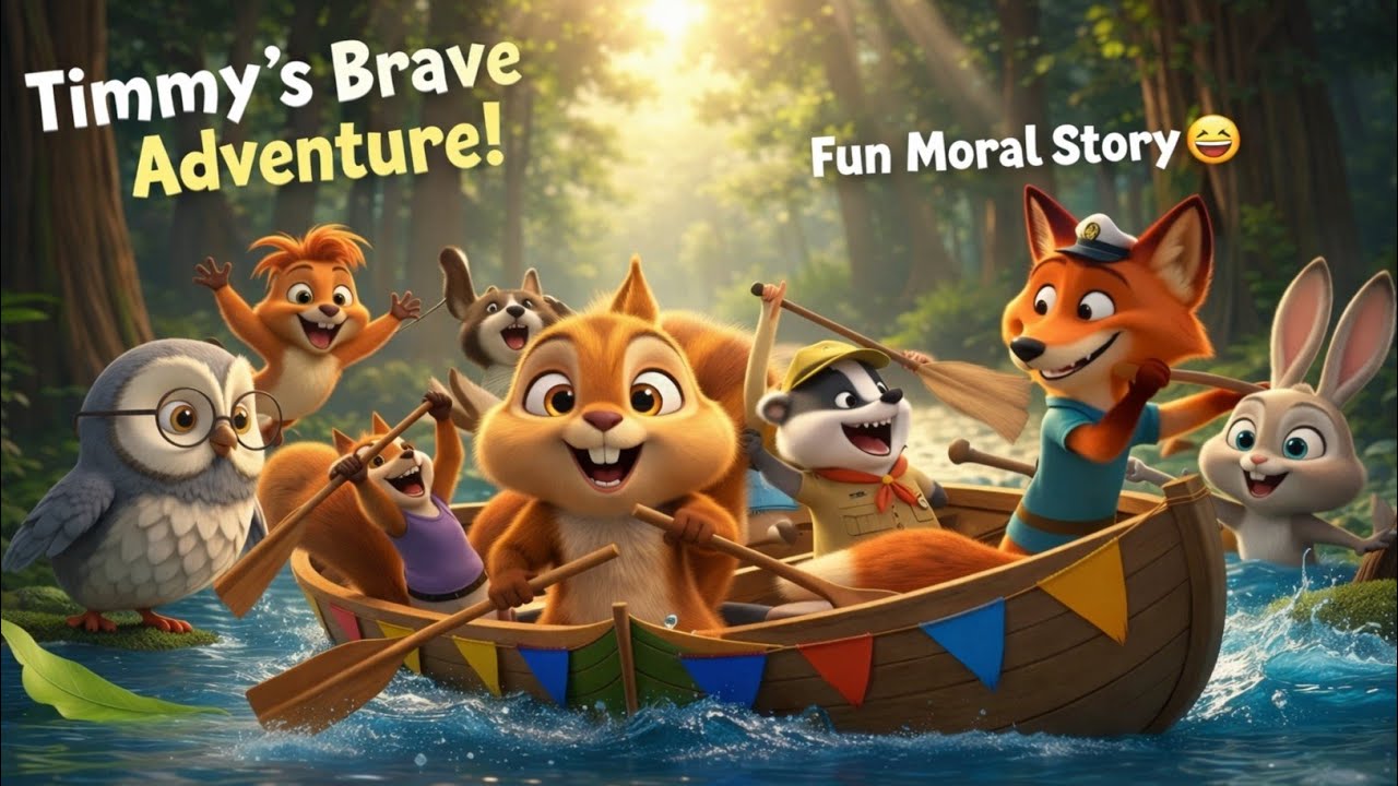  Timmy Squirrel's Brave River Adventure! | Fun Moral Story for Kids 🌈