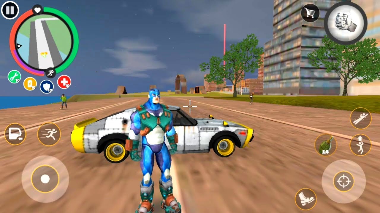 Rope hero roadster car challenge dangerous villain | Rope hero vice town new game | Games on