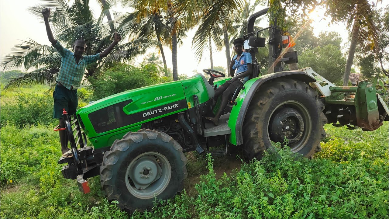 deuty-fahr 80hp 4wd demo tractor Rotavator performance and millage explain @Mohantractorslife
