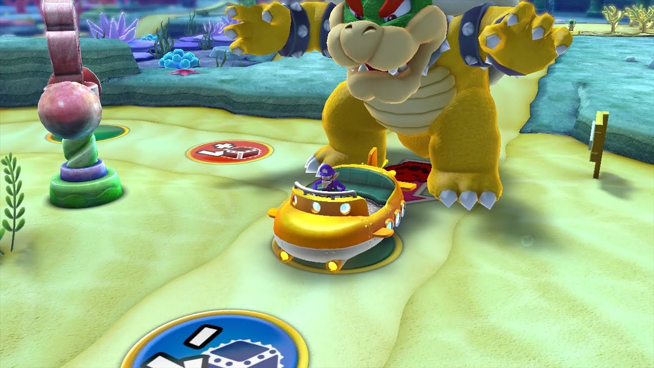 Mario Party 10 Bowser Party #877 Waluigi, Spike, Wario, DK Whimsical Waters Master Difficulty