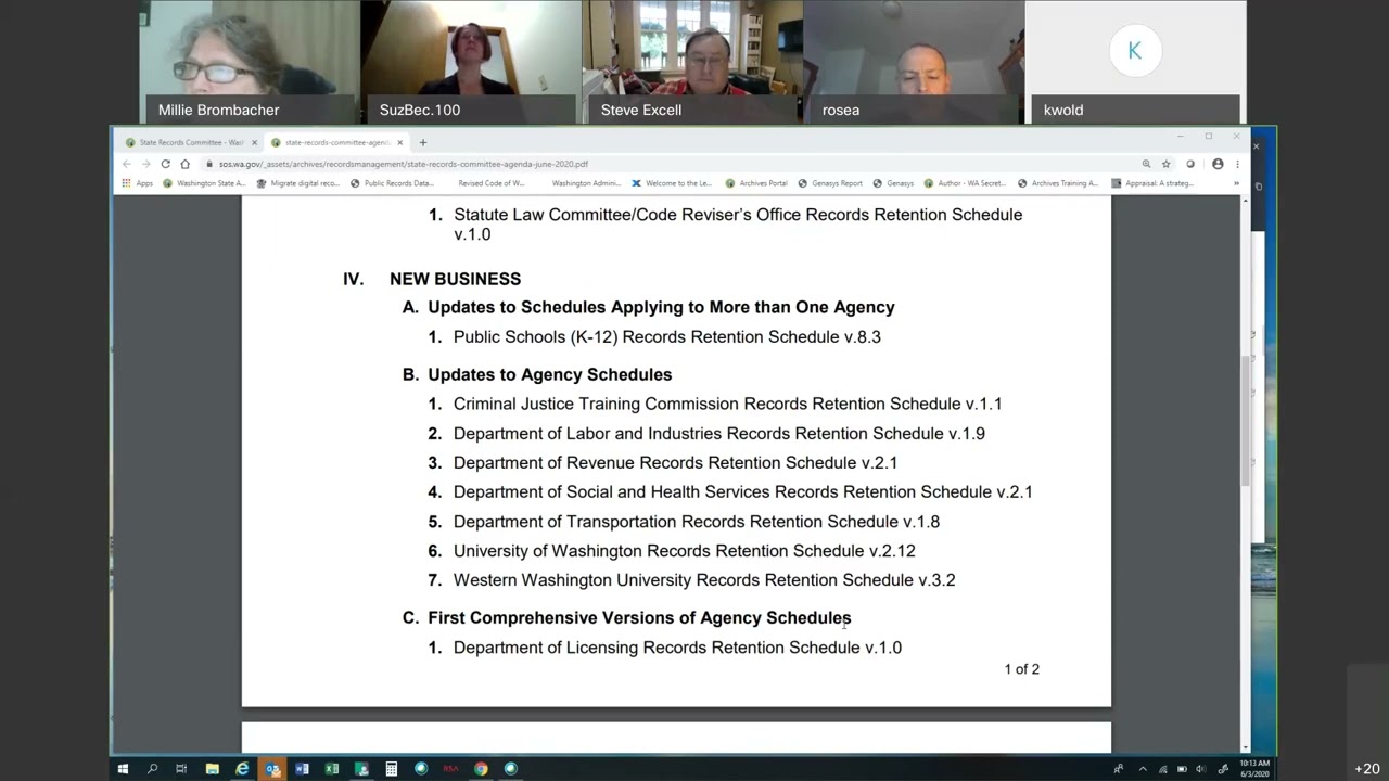 State Records Committee Meeting - June 3, 2020