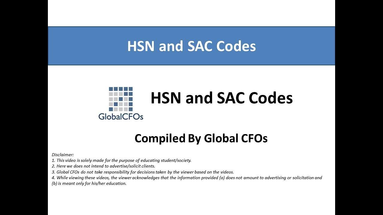 HSN and SAC Codes Explained By Global CFOs