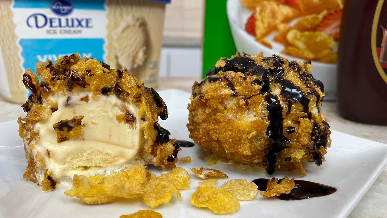 Corn Flake Coated Deep Fried Ice Cream