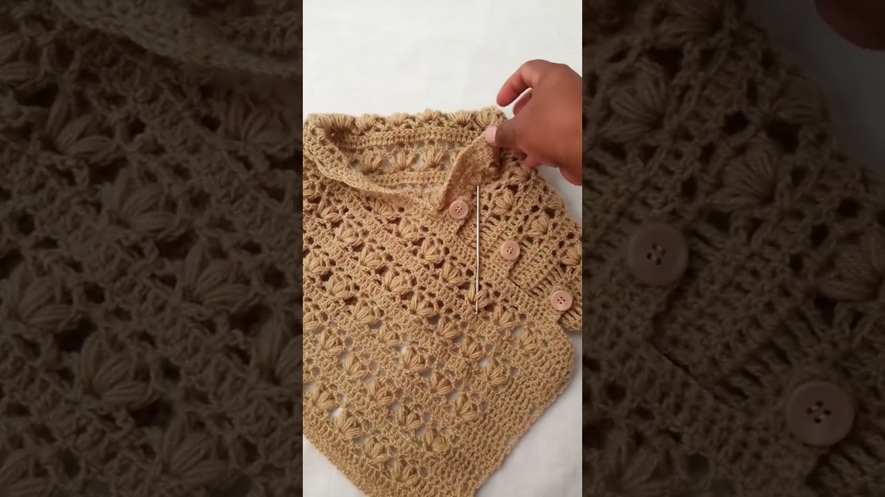 Realiza &eacute;ste hermoso poncho a crochet👍🏻te dejo el enlace delpaso a paso  