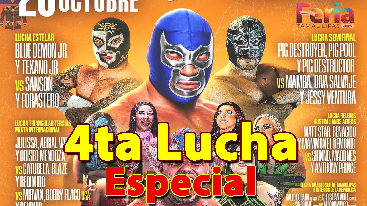 Lucha Libre Feria Tamaulipas - 4ta Lucha, Karis la Momia jr, Julissa Mexa, Odisseo Mendoza ganan
